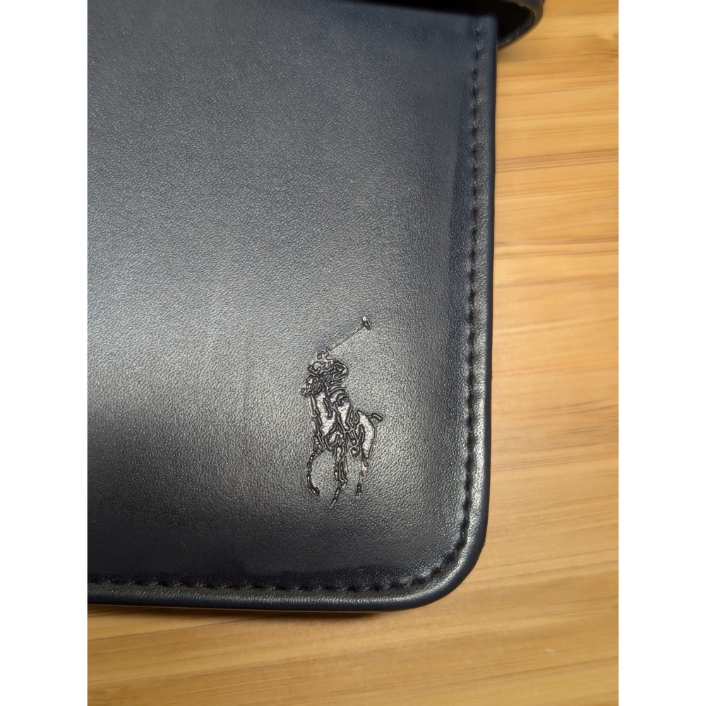 Ralph Lauren Folio Wallet Navy Blue Snap Closure Card Holder - Picture 2 of 9